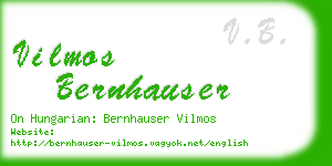 vilmos bernhauser business card